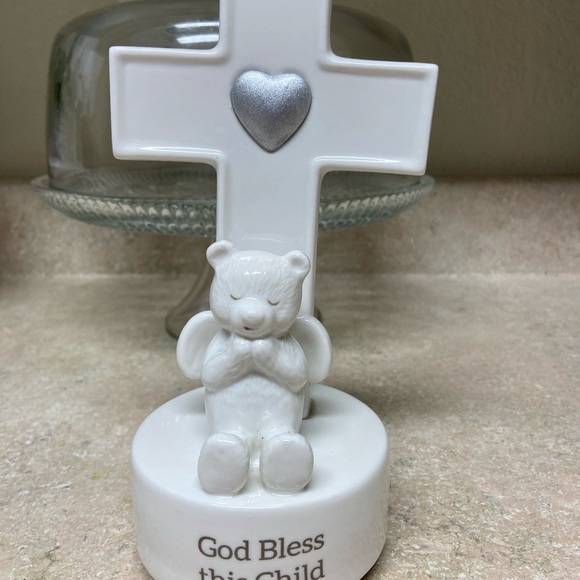 Demdaco Guardian Angel Bear Musical Cross God Bless This Child Musical Wind Up - Picture 4 of 4
